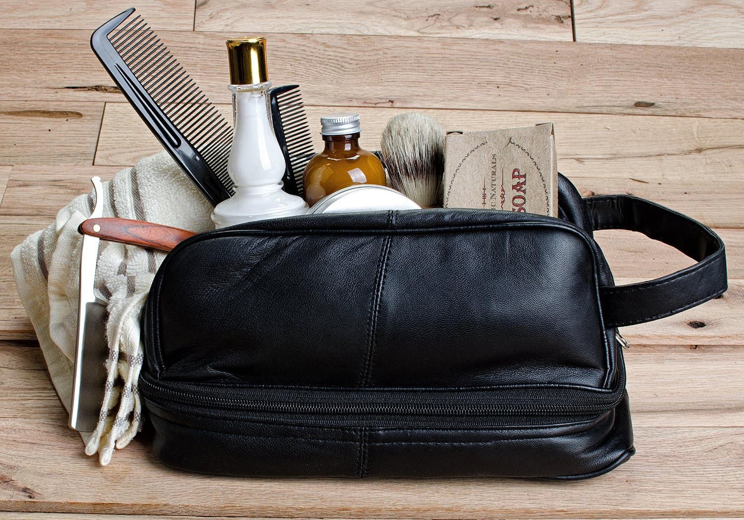 Three Great Ideas for the Perfect Men&#39;s Toiletry Bag: Travel Shaving Kits, Classic Leather or ...